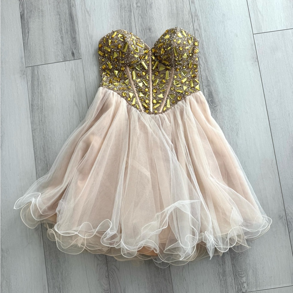 Dave & Johnny Embellished Mini Dress Vintage Prom